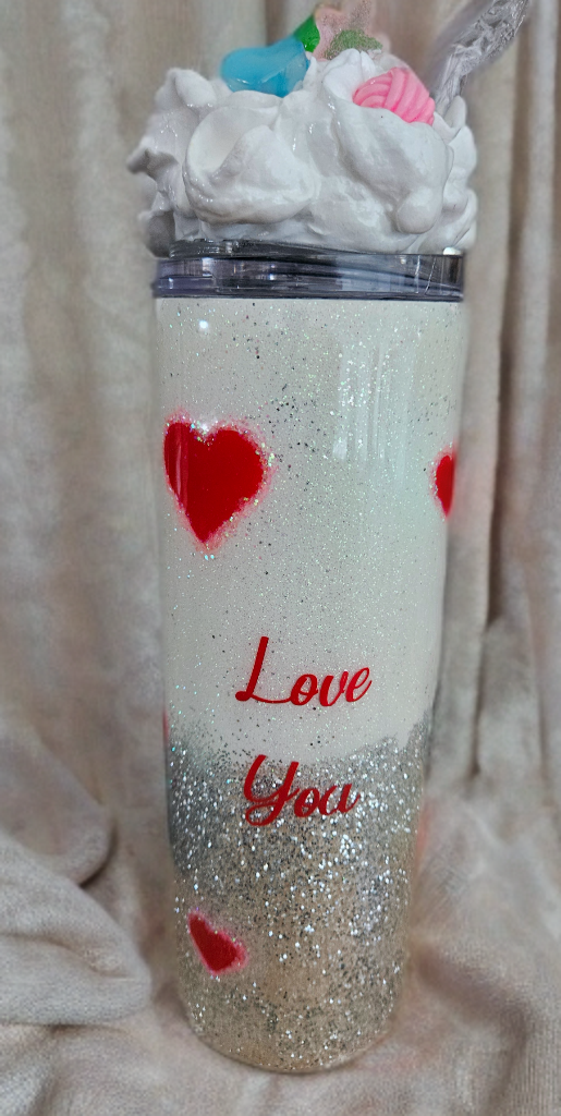 Heart Glitter Tumbler